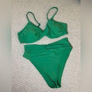 aerie Emerald Scoop Bikini Top and Bottom